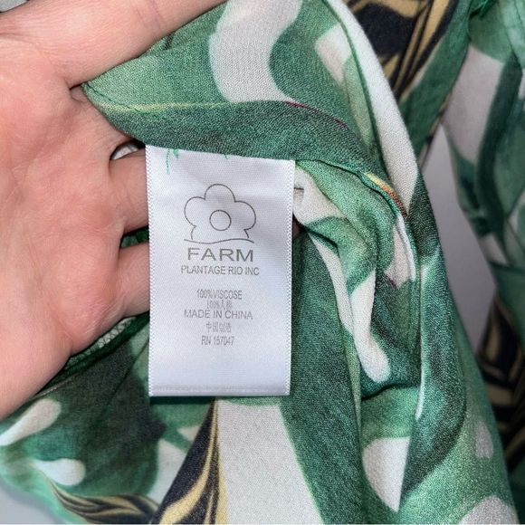 FARM Rio Green Leaf Print Maxi Dress sm - Picture 10 of 11